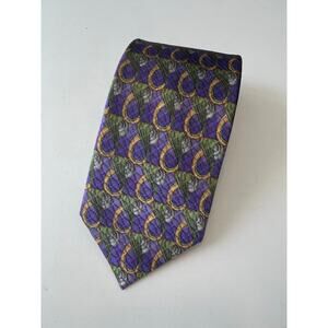 Kolte Couture Italy Limited Edition Silk Men's Neck Tie Purple Green SG
